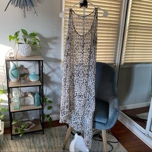 Guess sheer asymmetrical high low dress